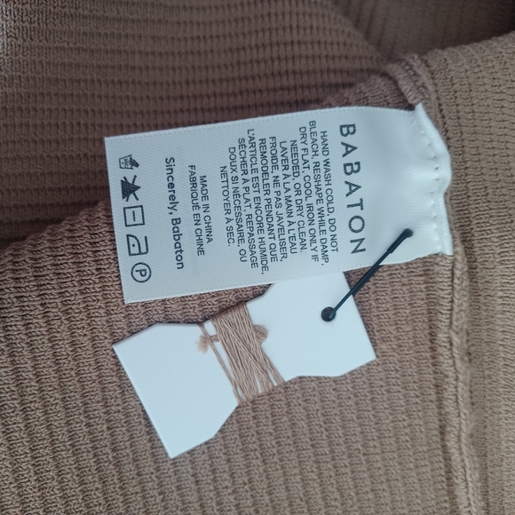 Aritzia Babaton Sculpt Knit V-Neck Ribbed Mini Dress XL Camel/Mocha NWOT - Picture 12 of 13